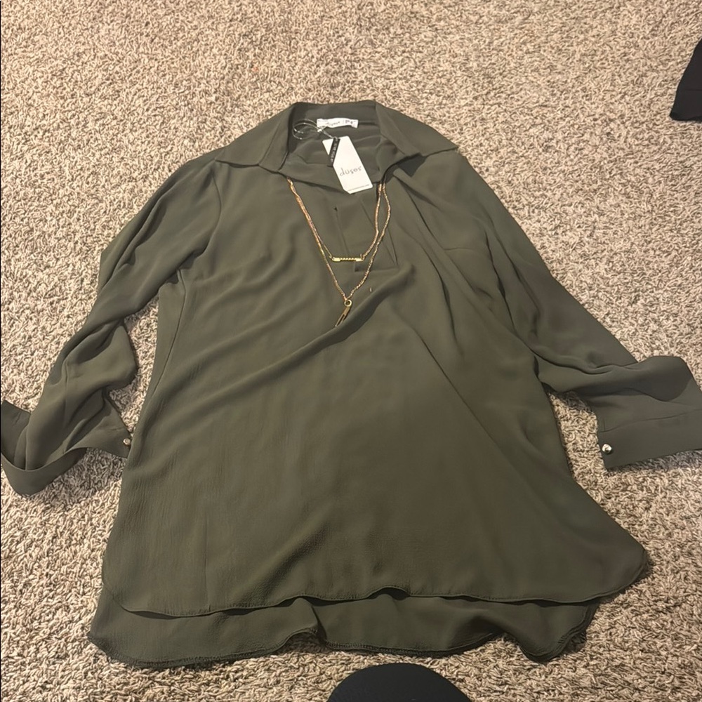 Olive Green Women's Blouse